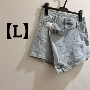 [ L ] 라이트 블루 데님 숏팬츠 디자인 일점물