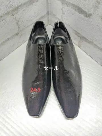 블랙 가죽 스틸레토 신발 일본제