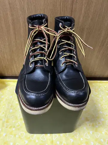 치페와 블랙 컬러 하이컷 부츠 7홀 블랙
