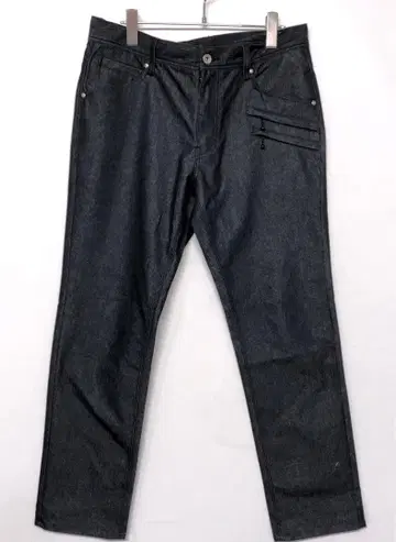 헤이세이 레트로 락 시크 스타일 구제 의류 지퍼 포켓 헤링본 데님 팬츠