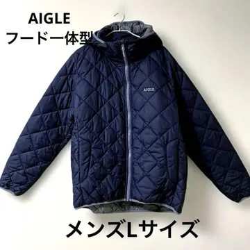 AIGLE 블랙 퀼팅 마운틴 후드티 L 사이즈