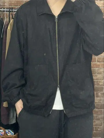 더블 지퍼 자켓 블랙
