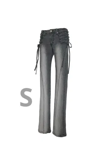 미사용 THEREDTHREAD S lace up denim 1 gray