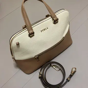 FURLA 토트백 화이트/브라운