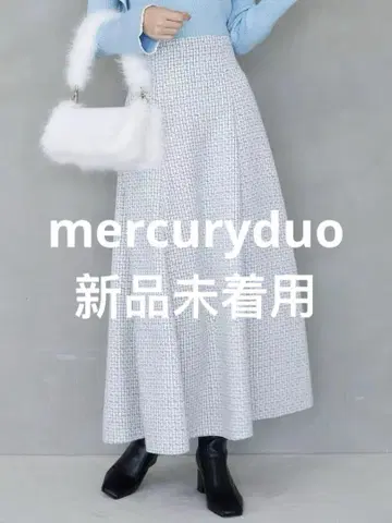MERCURYDUO 체크 무늬 롱 플레어 스커트 미착용 새상품 S