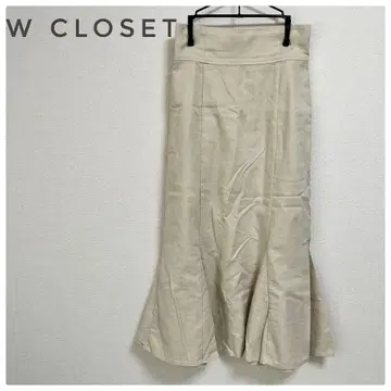 [ 새상품급 ] W Closet 더블 클로젯 베이지 롱 스커트