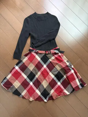 BLUE LABEL CRESTBRIDGE 빨간색 체크 원피스