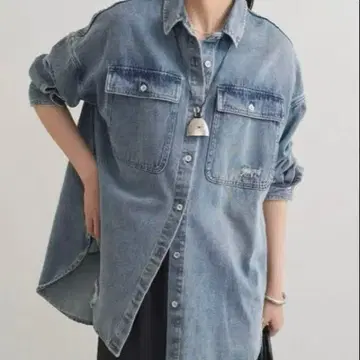 LOUNGEDRESS 데미지 데님 셔츠