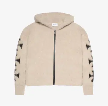 ASKYURSELF BRUSHED CROSS ZIP KNIT HOODIE