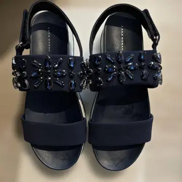 ZARA WOMAN 비쥬 통굽 샌들 38
