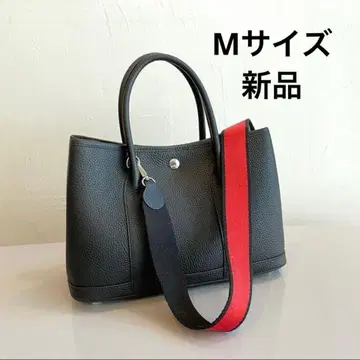 가죽 토트백 소가죽 스트랩 포함 M 사이즈 블랙
