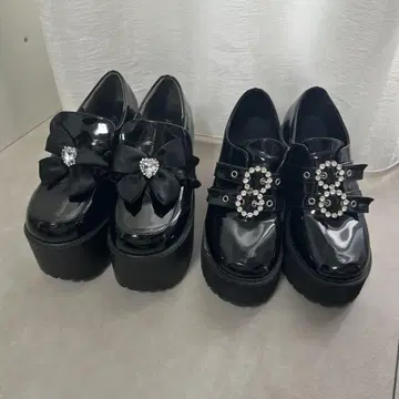 버블스 지뢰 양산형 로퍼 블랙 리본 포함