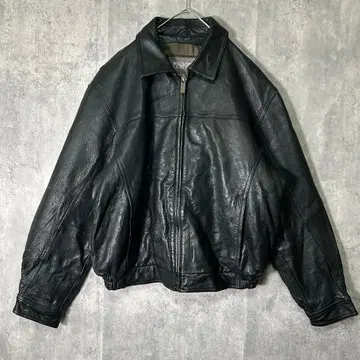 헤비 웨이트 두꺼운 천연 가죽 자켓 블랙 짧은 기장 빈티지