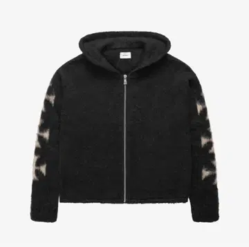 ASKYURSELF BRUSHED CROSS ZIP KNIT HOODIE