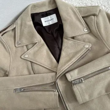 MOUSSY 베이지 라이더 자켓