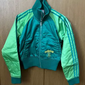 adidas 바시티 자켓 그린 자켓 숏 기장 S 사이즈
