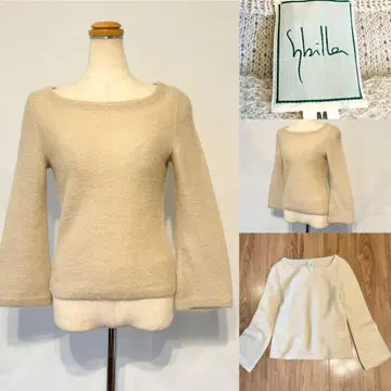 Sybilla 시빌라 울 나일론 플레어 슬리브 모헤어 니트 M