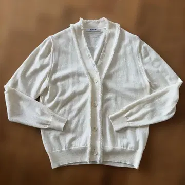 SLOANE 울 x 코튼 프린지 V넥 가디건