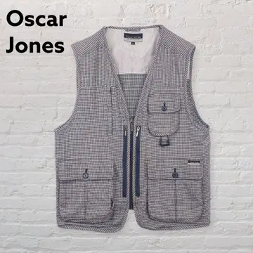Oscar Jones 글렌체크 멀티 포켓 베스트 M