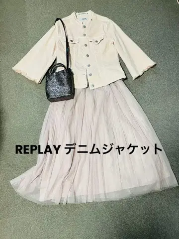 REPLAY 데님 자켓 핑크색 S 사이즈