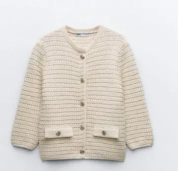 새상품 미사용 ZARA 니트 가디건 골드 버튼