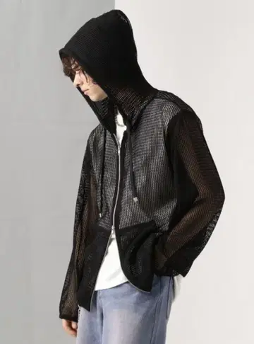 HARE 메쉬 지퍼 후드티