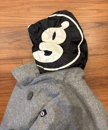 GOODENOUGH 그레이 피 코트 수납 후드 부착