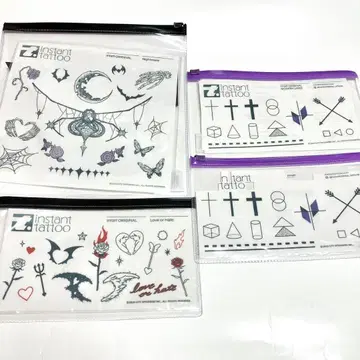 인스턴트 타투 장미 나비 달 꽃 할로윈