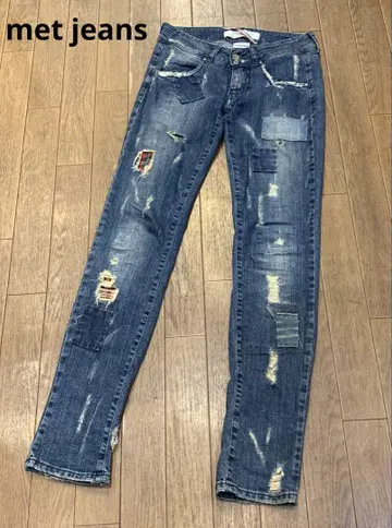 met jeans 메트진스 데미지 가공 스키니진스