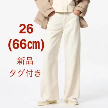 [ 새상품 ] 유니클로 드레이프 와이드 플레어 청바지 26 (66cm)