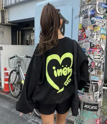Miney 타포소매 푹푹 프린트 BIGSW [ NEON Miney ]