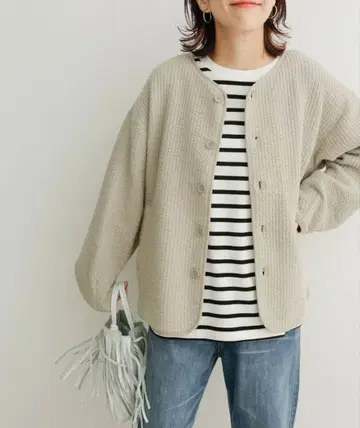 어반 리서치 도어스 노카라 퀼트 자켓