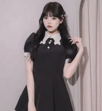 pium 피움 리본 컬러 셋업 블랙