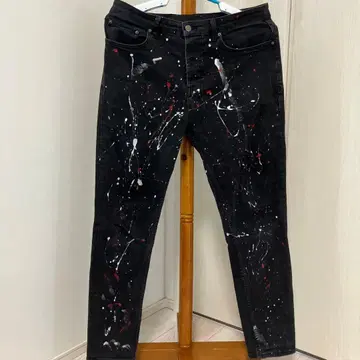 [ ksubi ] 스키니 데님 팬츠 페인트 34