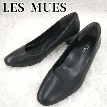 LES MUES 블랙 가죽 펌프스 24.5cm