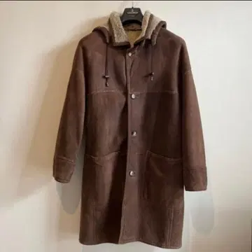 BARNEYS NEW YORK 고급 롱 무스탕 코트