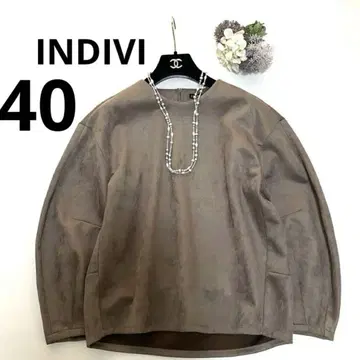 [새상품급] 인디비 니트 티셔츠 스웨이드 브라운 사이즈 40