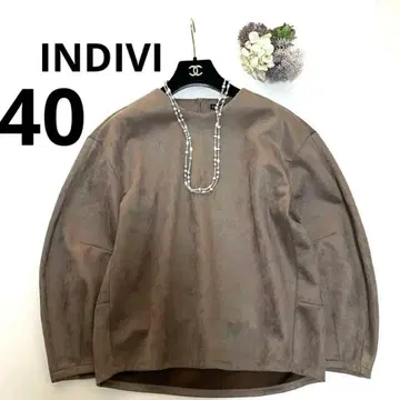 [새상품급] 인디비 니트 티셔츠 스웨이드 브라운 사이즈 40