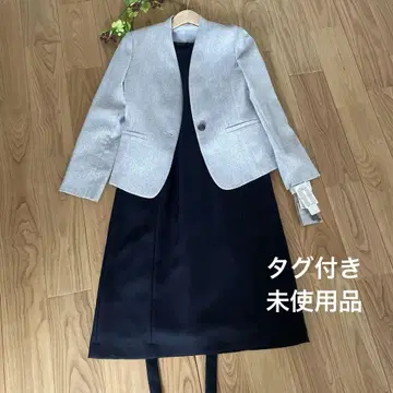 그레이 자켓 네이비 원피스 세트
