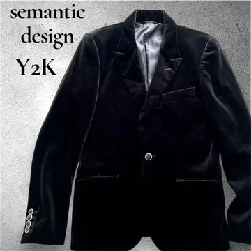 semantic design Y2K BLACK 벨로아 자켓