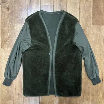 90s 네덜란드군 보아 라이너 자켓 구제 의류 가디건 카키