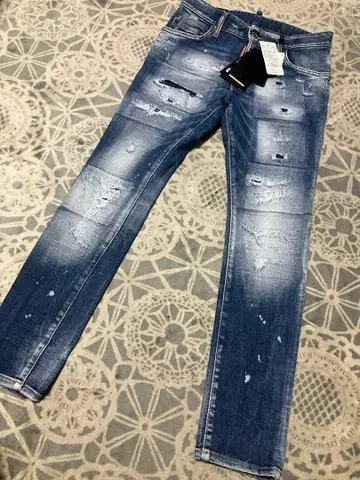 미사용품 24ss 디스퀘어드 테이퍼드 데미지 데님