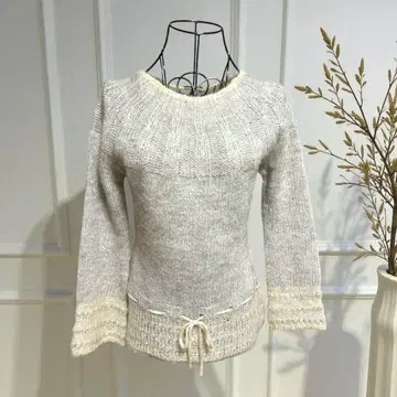 MK MICHEL KLEIN 니트 스웨터 플레어 슬리브 리브 편직 38