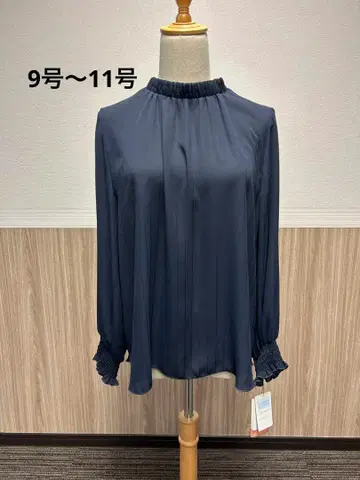 긴팔 블라우스 네이비 여성용