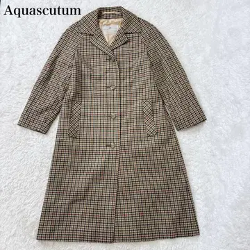 새상품급 기장 110 Aquascutum 체스터 코트 하운드투스 체크 L