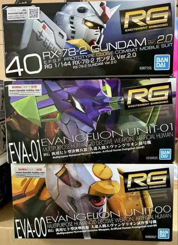 RG 건담 프라모델 세트 RX-78-2 EVA-01 EVA-00