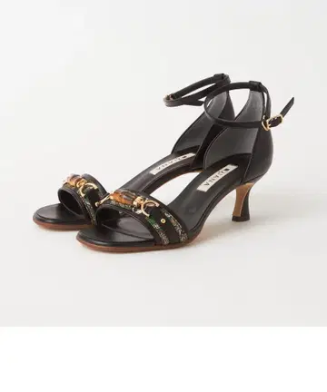 DIANA 다이애나 대나무 모티브 샌들 24.5cm 블랙