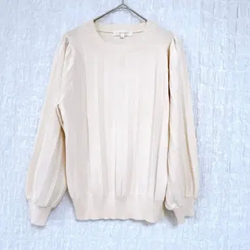 3203 grove 플리츠 니트 스웨터 벌룬 슬리브 세탁 가능 M