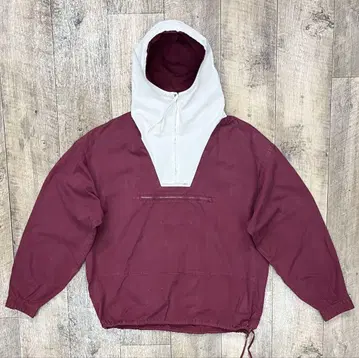 90'S J.CREW 구택 코튼 컬러 블록 아노락 후드티
