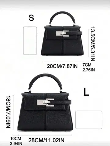 탑 핸들 백 블랙 L 사이즈